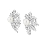 Pre-Owned Tiffany & Co Platinum 4.42ct Diamond & Pearl Earrings