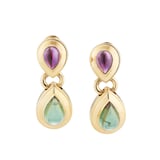 Pre-Owned Tiffany & Co 18ct Yellow Gold 13.80ct Amethyst Purple, Tourmaline Green & Diamonds Earrings