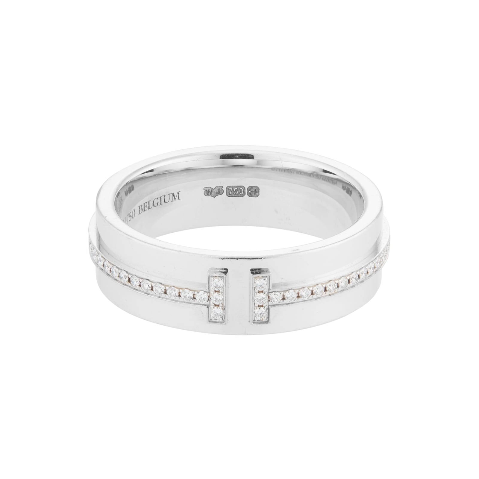 18ct White Gold Tiffany T Narrow Diamond Ring