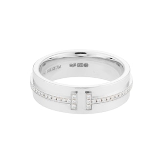 Pre-Owned Tiffany & Co 18ct White Gold Tiffany T Narrow Diamond Ring - Ring Size 5 Pre-Owned Tiffany & Co 18ct White Gold Tiffany T Narrow Diamond Ring - Ring Size 5