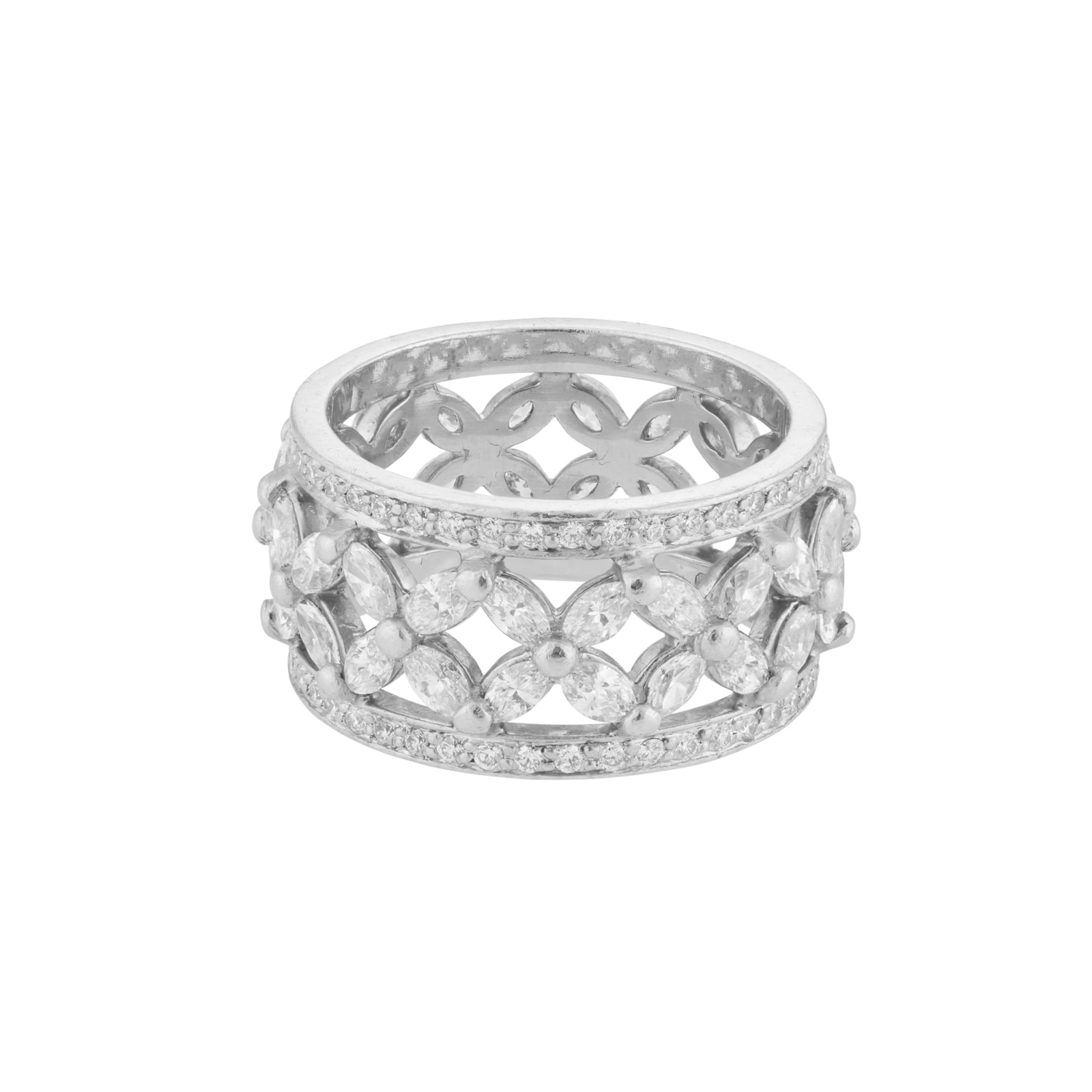 Platinum 2.59ct Marquise & Round Diamond Ring