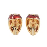 Pre-Owned Tiffany & Co 18ct Yellow Gold Schlumberger Enamel Red Earrings