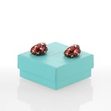 Pre-Owned Tiffany & Co 18ct Yellow Gold Schlumberger Enamel Red Earrings