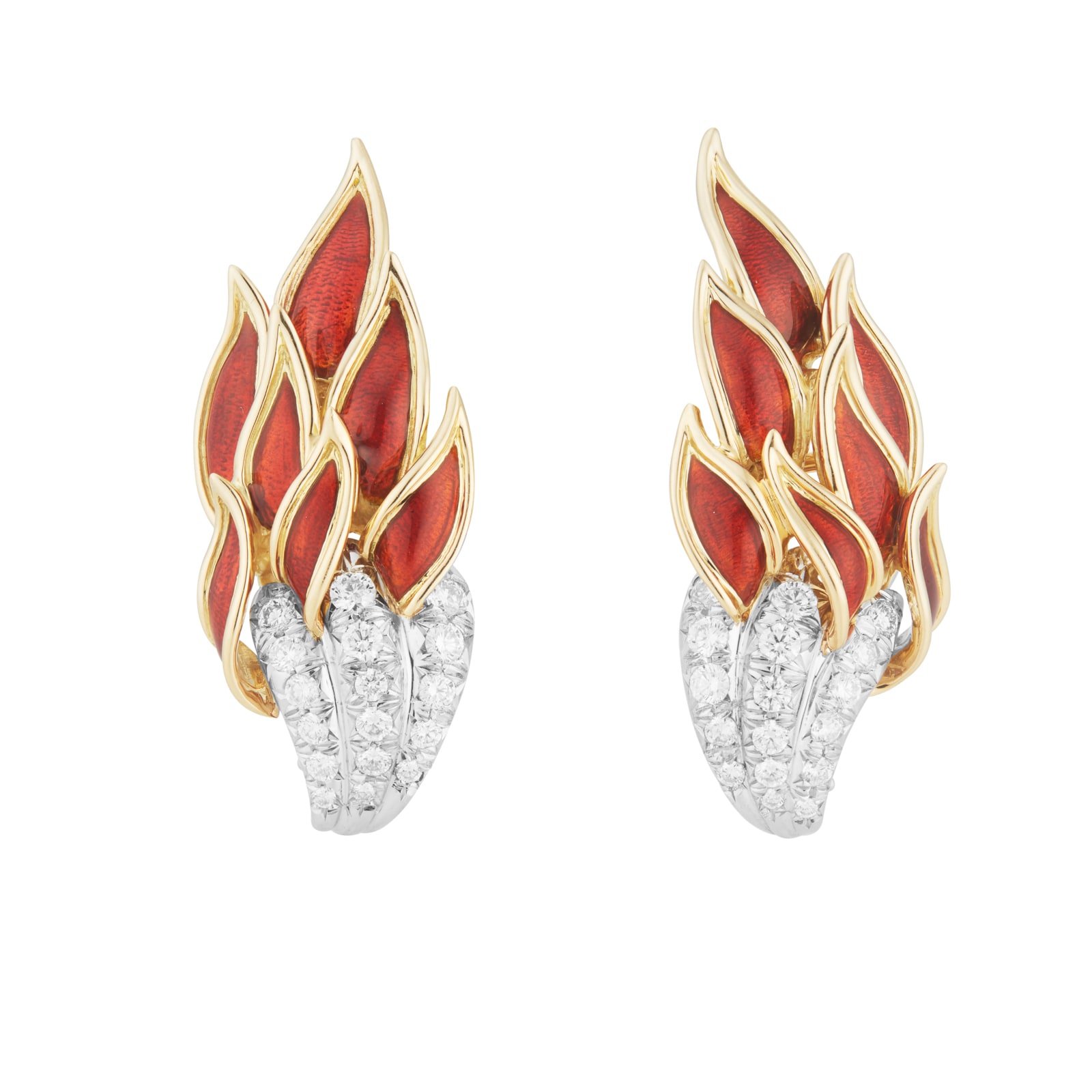 Platinum & 18ct Yellow Gold Schlumberger 1.00ct Diamonds Earrings
