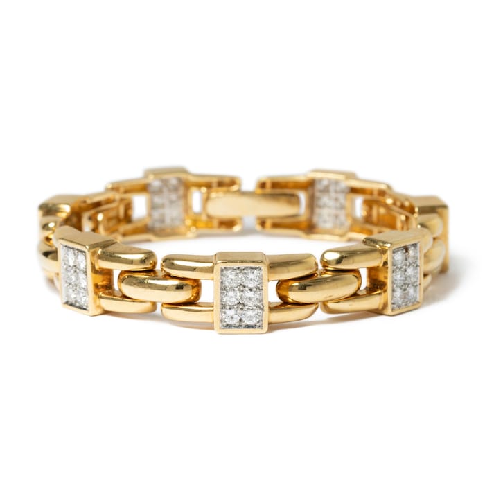 Vintage And Estate Jewelry Vintage Platinum & 18K Yellow Gold David Webb Diamond Bracelet