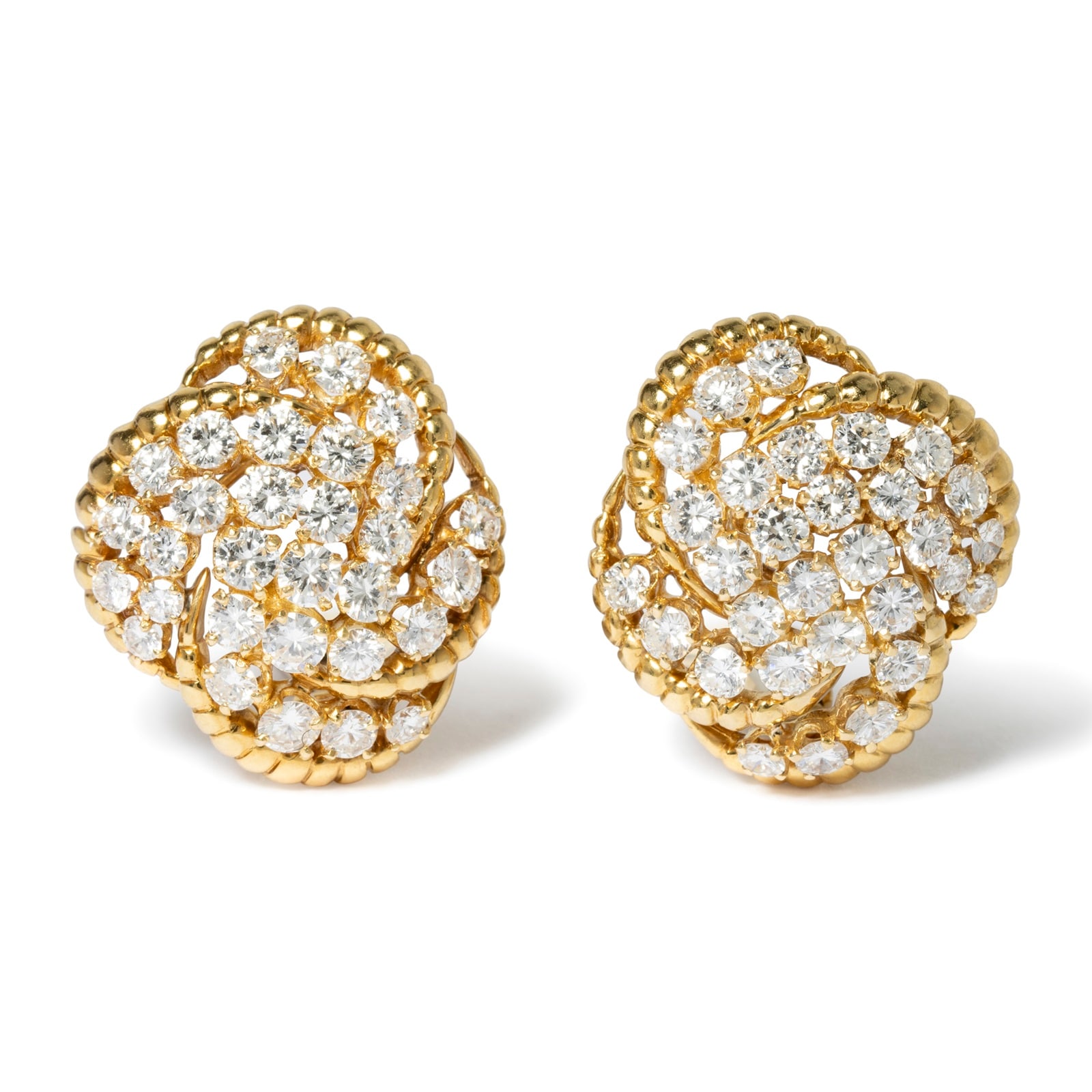 Vintage And Estate Jewelry Vintage 18K Yellow Gold David Webb Diamond Earrings