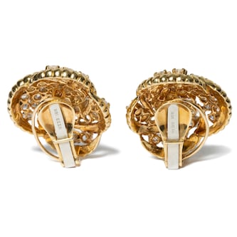 Vintage And Estate Jewelry Vintage 18K Yellow Gold David Webb Diamond Earrings