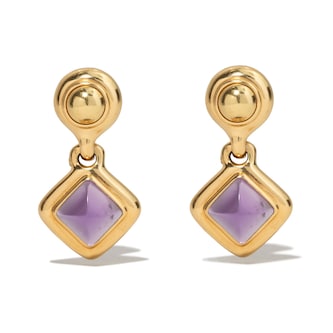 Vintage And Estate Jewelry Vintage 18K Yellow Gold Chanel 8.30cttw Amethyst Drop Earrings