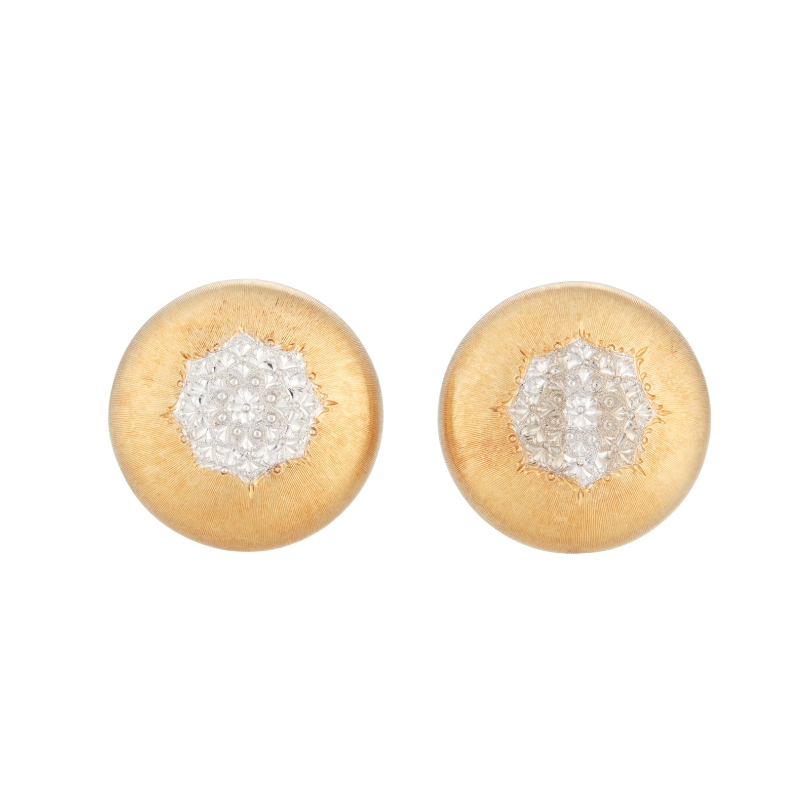 18ct Yellow Gold & White Earrings