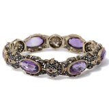 Vintage And Estate Jewelry 18K Yellow Gold & Silver Buccellati Amethyst Bracelet