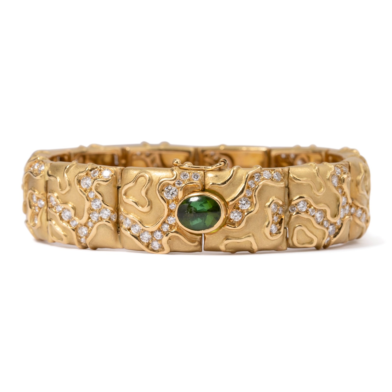 Vintage And Estate Jewelry Vintage 18K Yellow Gold Turi Tourmaline & Diamond Bracelet Vintage And Estate Jewelry Vintage 18K Yellow Gold Turi Tourmaline & Diamond Bracelet