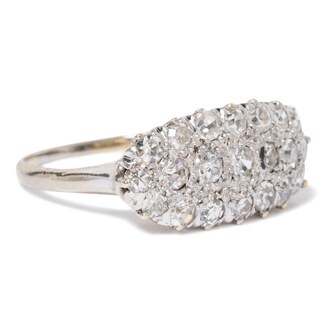 Vintage And Estate Jewelry Antique Platinum & 14K White Gold Diamond Ring - Size 7.5 Vintage And Estate Jewelry Antique Platinum & 14K White Gold Diamond Ring - Size 7.5