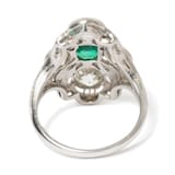 Vintage And Estate Jewelry Vintage Platinum Emerald & Diamond Ring - Size 6.5