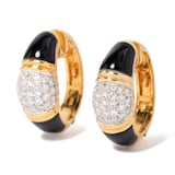 Vintage And Estate Jewelry Vintage 18K Yellow Gold Onyx & Diamond Earrings