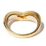 Vintage And Estate Jewelry Elegant 18K Yellow Gold Coral & Diamond Vintage Ring - Size 8