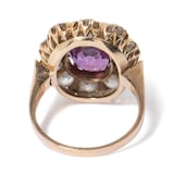 Vintage And Estate Jewelry Antique 18K Rose Gold Sapphire & Diamond Ring - Size 5