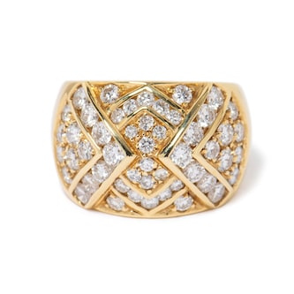 Vintage And Estate Jewelry Vintage 18K Yellow Gold Italian Diamond Ring - Size 6.5 Vintage And Estate Jewelry Vintage 18K Yellow Gold Italian Diamond Ring - Size 6.5