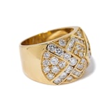 Vintage And Estate Jewelry Vintage 18K Yellow Gold Italian Diamond Ring - Size 6.5