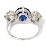 Vintage And Estate Jewelry Antique Platinum Sapphire & Diamond Ring - Size 4.75