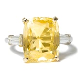 Vintage And Estate Jewelry Vintage Platinum & 18K Yellow Gold Sapphire & Diamond Ring - Size 6.25