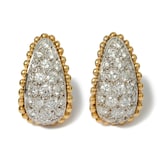 Vintage And Estate Jewelry Vintage 18K/14K Yellow & White Diamond Earrings