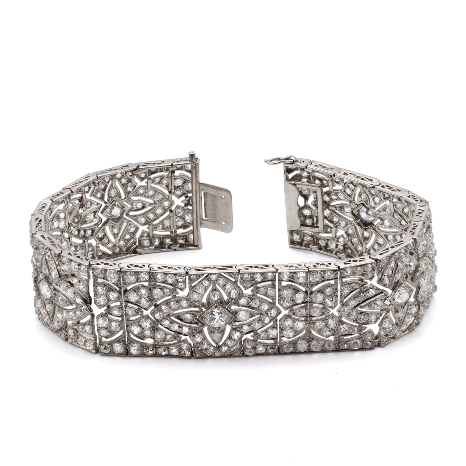 Vintage And Estate Jewelry Platinum French Diamond Bracelet - Size 7 Vintage And Estate Jewelry Platinum French Diamond Bracelet - Size 7