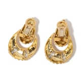 Vintage And Estate Jewelry Vintage 18K Yellow Gold Diamond Earrings