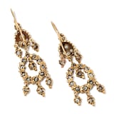 Vintage And Estate Jewelry Antique 14K Yellow Gold English Diamond Earrings