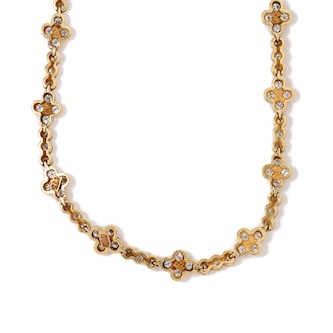 Vintage And Estate Jewelry Vintage 18K Yellow Gold Diamond Necklace