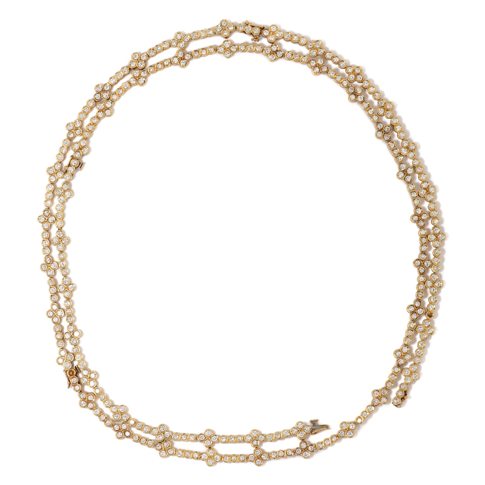 Vintage And Estate Jewelry Vintage 18K Yellow Gold Diamond Necklace