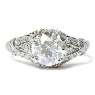 Vintage And Estate Jewelry Vintage Platinum Diamond Ring - Size 5.75 Vintage And Estate Jewelry Vintage Platinum Diamond Ring - Size 5.75