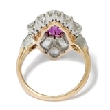 Vintage And Estate Jewelry Antique Platinum & 18K Yellow Gold Sapphire & Diamond Ring - Size 5.5