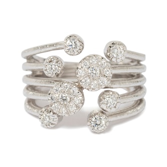 Vintage And Estate Jewelry Contemporary 14K White Gold Diamond Ring - Size 7.5 Vintage And Estate Jewelry Contemporary 14K White Gold Diamond Ring - Size 7.5