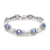 Vintage And Estate Jewelry Exquisite 14K White Gold Sapphire & Diamond Vintage Bracelet