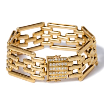 Vintage And Estate Jewelry Elegant 18K Yellow Gold Vintage Bracelet