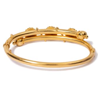 Vintage And Estate Jewelry Captivating 18K Yellow Gold Italian Diamond & Multi-Color Stone Antique Bracelet