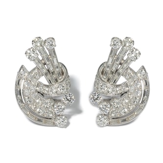 Vintage And Estate Jewelry Elegant Platinum Diamond Vintage Earrings Vintage And Estate Jewelry Elegant Platinum Diamond Vintage Earrings