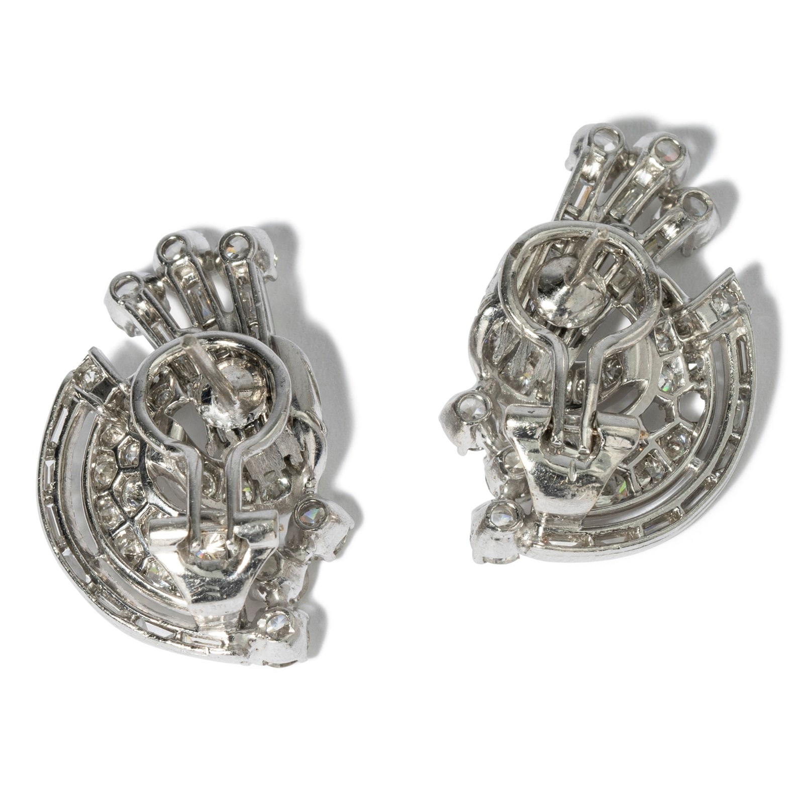 Vintage And Estate Jewelry Elegant Platinum Diamond Vintage Earrings