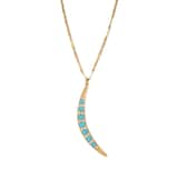 Vintage And Estate Jewelry 18K Yellow Gold Turquoise & Diamond Contemporary Necklace