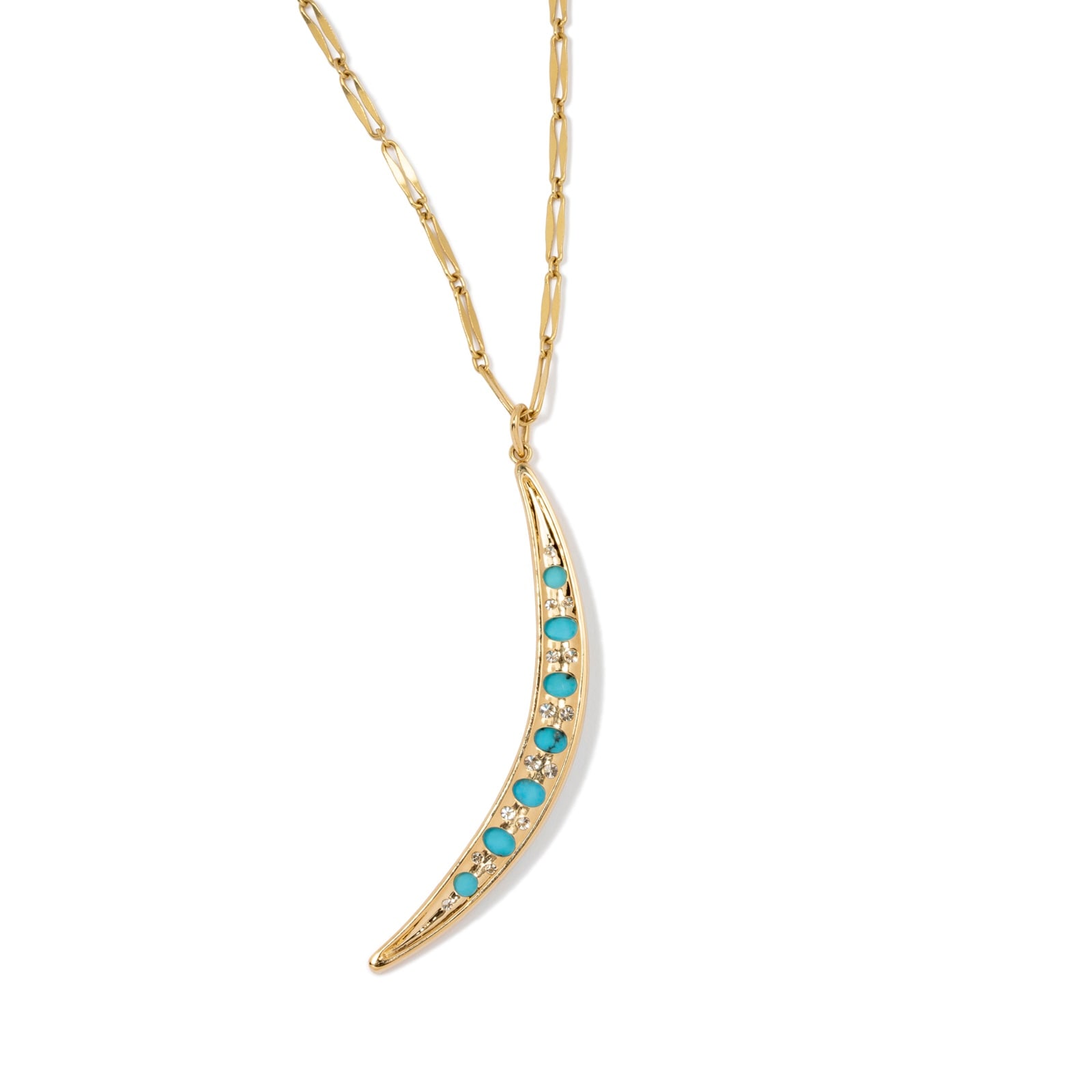 Vintage And Estate Jewelry 18K Yellow Gold Turquoise & Diamond Contemporary Necklace