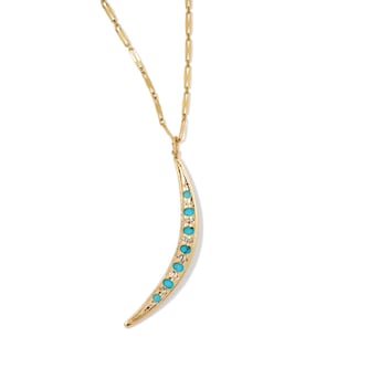 Vintage And Estate Jewelry 18K Yellow Gold Turquoise & Diamond Contemporary Necklace