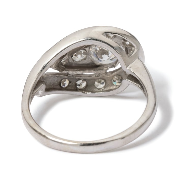 Vintage And Estate Jewelry 14K White Gold Diamond Vintage Ring - Size 6.75