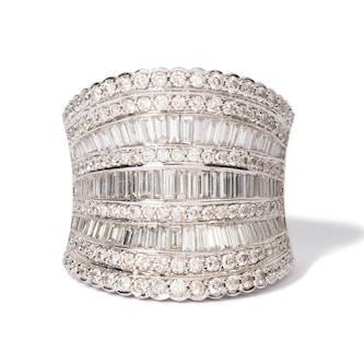 Vintage And Estate Jewelry 18K White Gold Diamond Vintage Ring - Size 7.25 Vintage And Estate Jewelry 18K White Gold Diamond Vintage Ring - Size 7.25