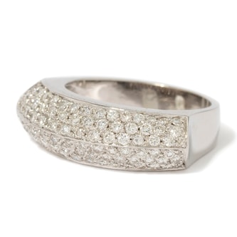 Vintage And Estate Jewelry 14K White Gold Diamond Vintage Ring - Size 6.25