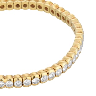Pre-Owned and Vintage Jewellery 9ct Yellow Gold Bezel Set Diamond Bracelet