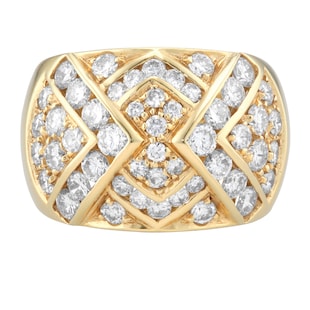 Pre-Owned and Vintage Jewellery 18ct Yellow Gold Italian Diamond Ring
