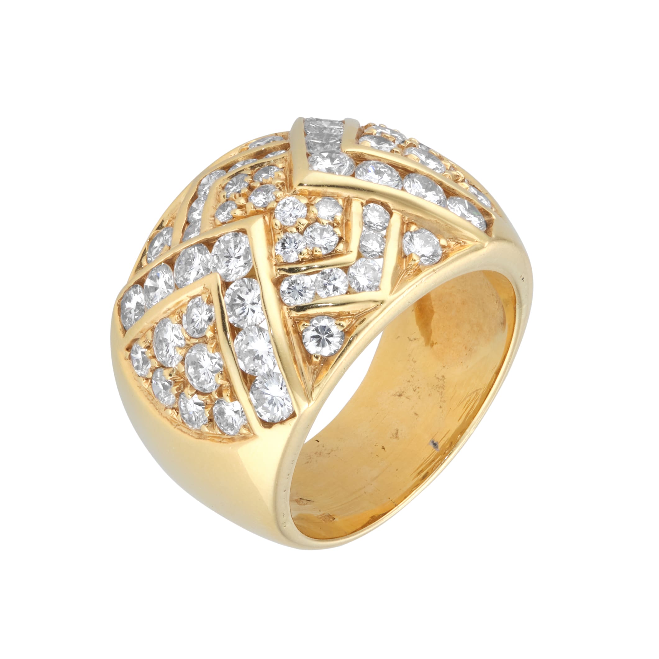 Pre-Owned and Vintage Jewellery 18ct Yellow Gold Italian Diamond Ring