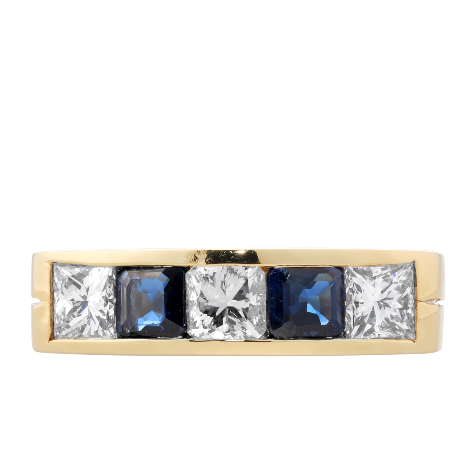 Pre-Owned and Vintage Jewellery 18ct Yellow Gold, Sapphire and Diamond Ring