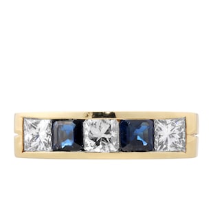 Pre-Owned and Vintage Jewellery 18ct Yellow Gold, Sapphire and Diamond Ring