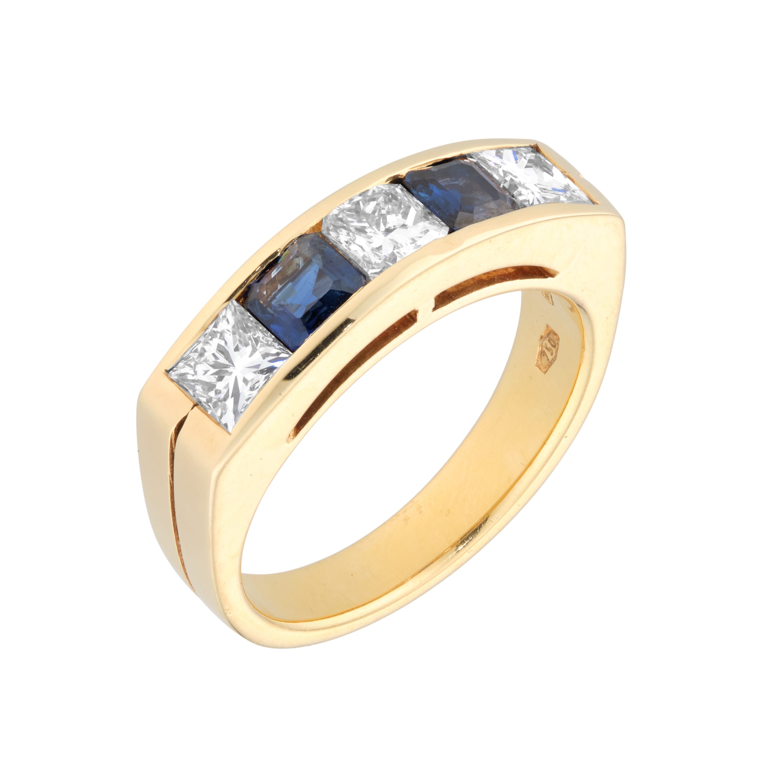 Pre-Owned and Vintage Jewellery 18ct Yellow Gold, Sapphire and Diamond Ring